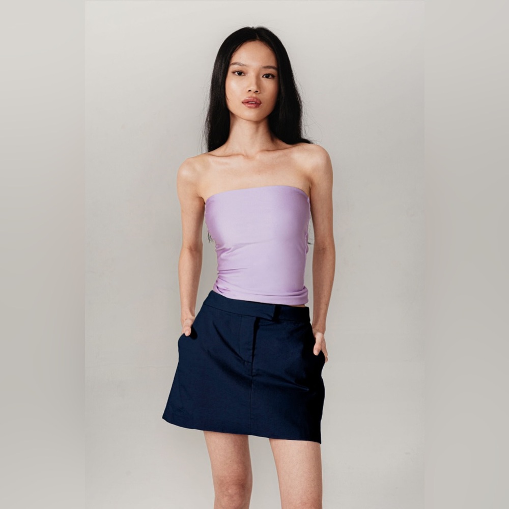 Rotouche Carrie Designer Purple & Grey Reversible Tube Top in Cosmic - Picture 4 of 9